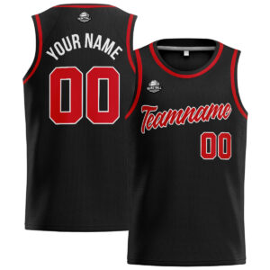 Custom Stitched Basketball Jersey for Men, Women And Kids Black-Red
