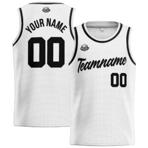 Custom Stitched Basketball Jersey for Men, Women And Kids White-Black