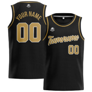 Custom Stitched Basketball Jersey for Men, Women And Kids Black-Gold