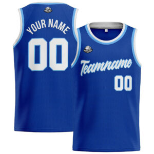 Custom Stitched Basketball Jersey for Men, Women And Kids Royal-White-Light Blue