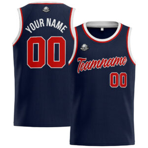 Custom Stitched Basketball Jersey for Men, Women And Kids Navy-Red